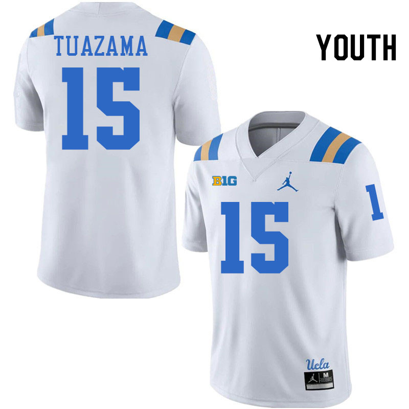 Youth #15 Drew Tuazama UCLA Bruins College Football Jerseys Stitched-White